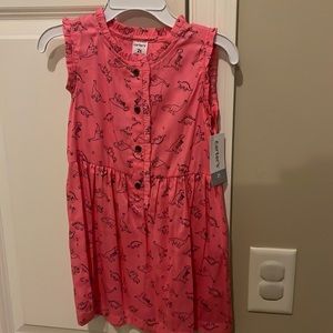 Brand New, w/tag, Carter’s 2T pink dress for your dinosaur loving little lady!